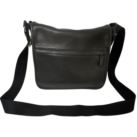 Coach Black Leather Crossbody Messenger Bag With Adjustable Strap & Zip Pocket - Picture 1 of 16